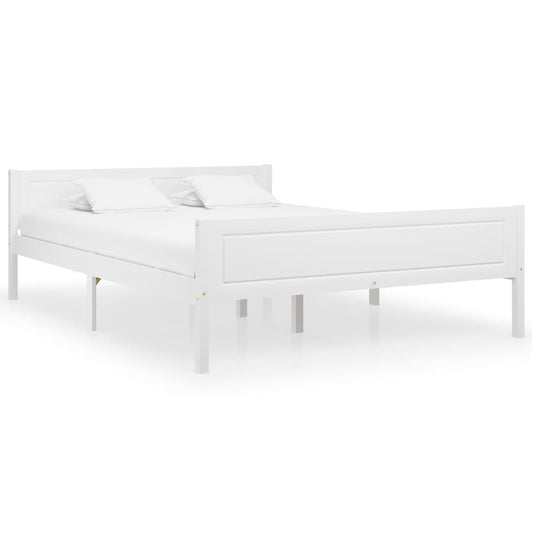 vidaXL Bed Frame Solid Pinewood White 160x200 cm