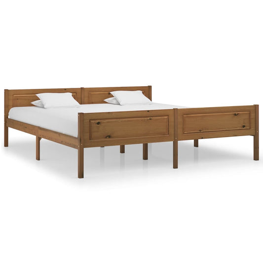 vidaXL Bed Frame Solid Pinewood Honey Brown 180x200 cm 6FT Super King