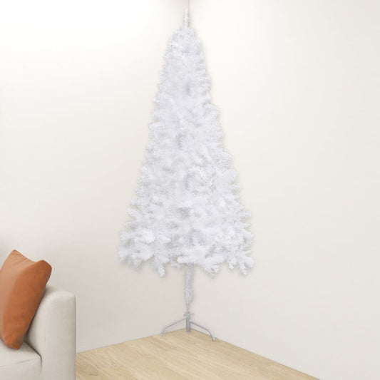 vidaXL Corner Artificial Christmas Tree White 180 cm PVC