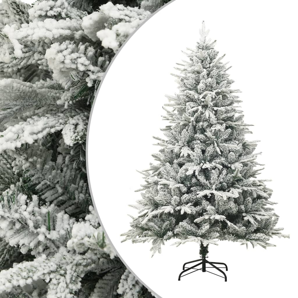 vidaXL Artificial Christmas Tree with Flocked Snow Green 180 cm PVC&PE
