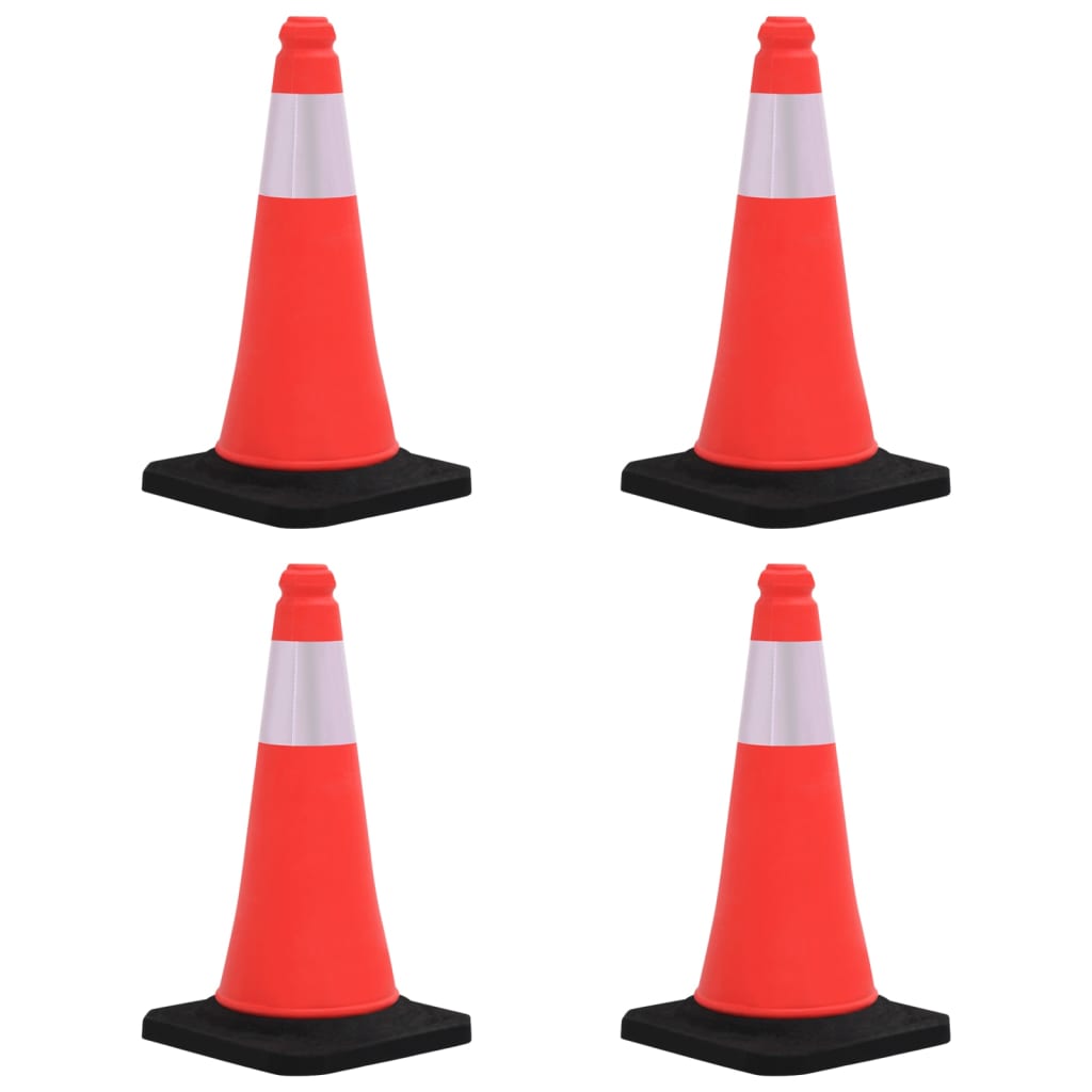 vidaXL Reflective Traffic Cones with Heavy Bases 4 pcs 50 cm