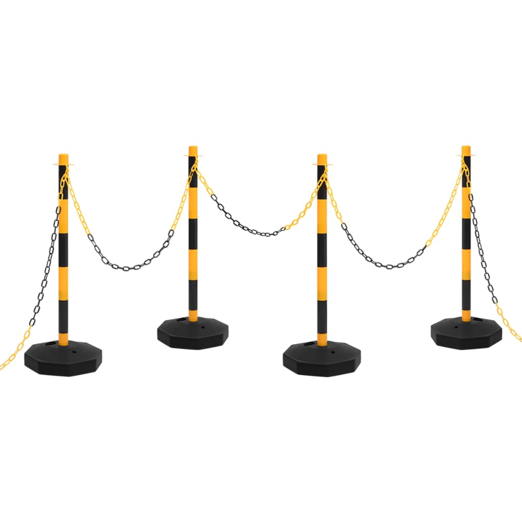 vidaXL Chain Post Set with 10 m Plastic Chain