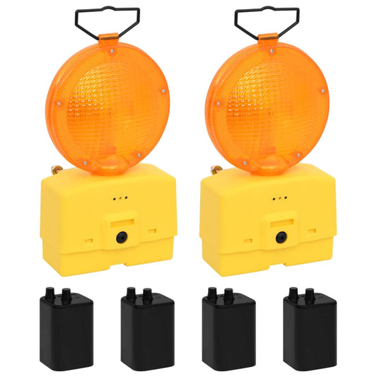 vidaXL Construction Site Lights 2 pcs with Batteries 18x8x37 cm