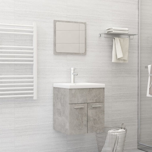 vidaXL Bathroom Furniture Set Concrete Grey Engineered Wood