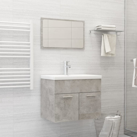 vidaXL Bathroom Furniture Set Concrete Grey Engineered Wood