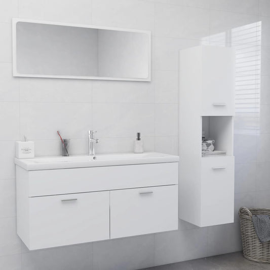 vidaXL Bathroom Furniture Set White Engineered Wood