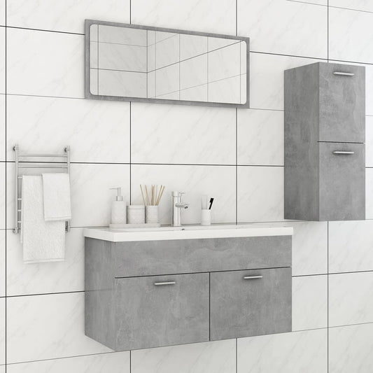 vidaXL Bathroom Furniture Set Concrete Grey Engineered Wood
