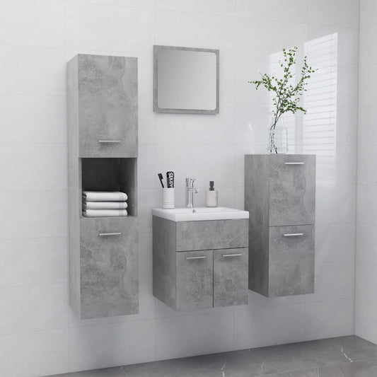 vidaXL Bathroom Furniture Set Concrete Grey Engineered Wood