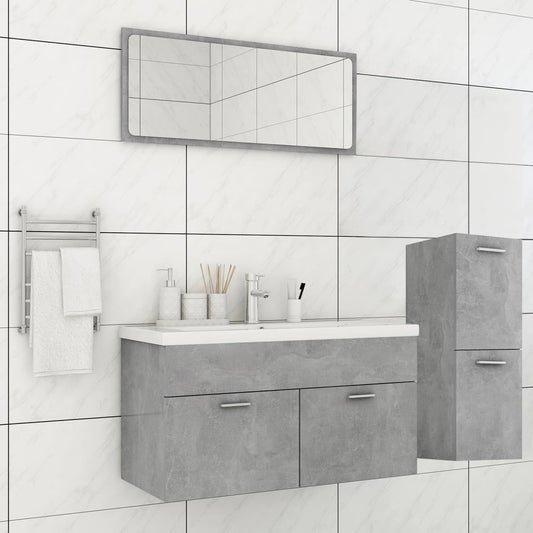 vidaXL Bathroom Furniture Set Concrete Grey Engineered Wood