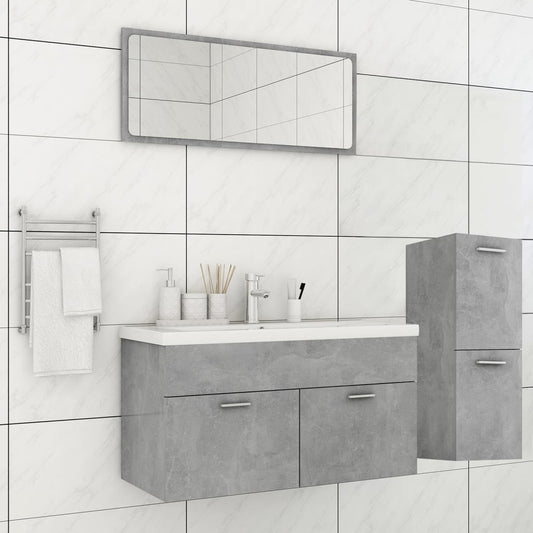 vidaXL Bathroom Furniture Set Concrete Grey Engineered Wood