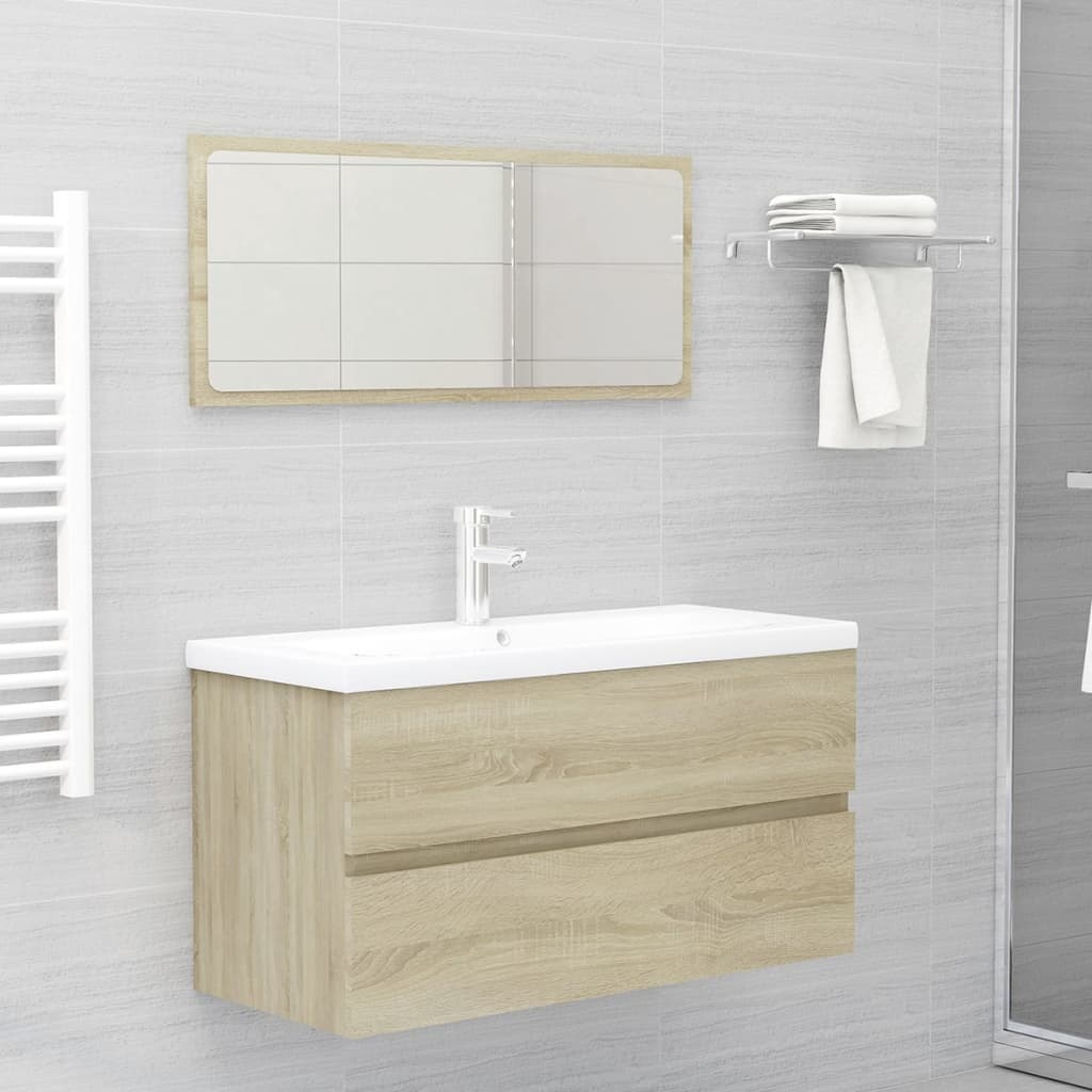 vidaXL Bathroom Furniture Set Sonoma Oak Engineered Wood