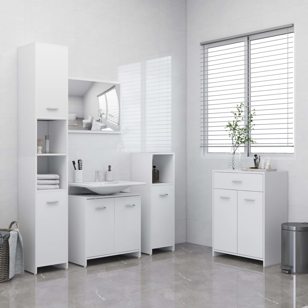 vidaXL 4 Piece Bathroom Furniture Set White