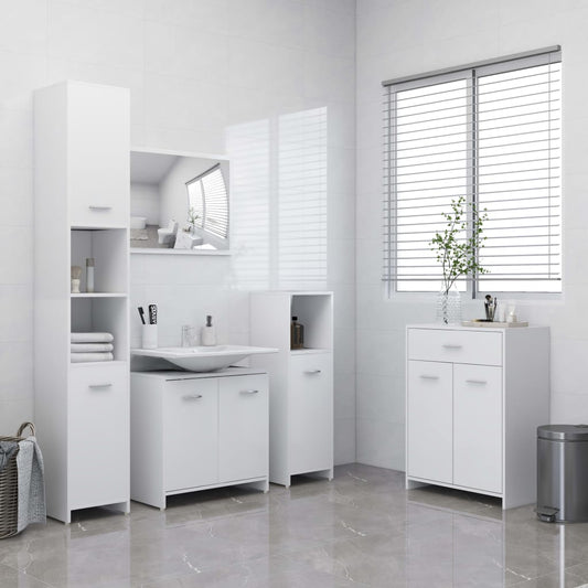 vidaXL 4 Piece Bathroom Furniture Set White