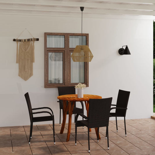vidaXL 5 Piece Garden Dining Set Brown