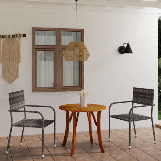 vidaXL 3 Piece Garden Dining Set Grey
