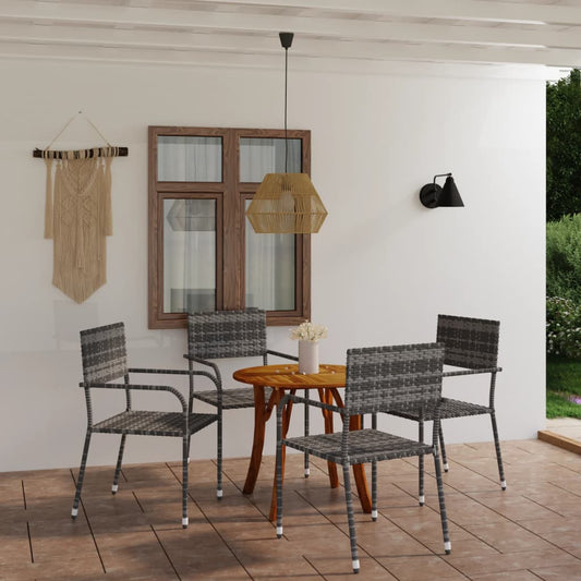 vidaXL 5 Piece Garden Dining Set Grey