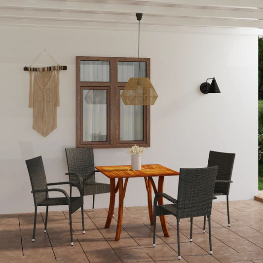 vidaXL 5 Piece Garden Dining Set Grey