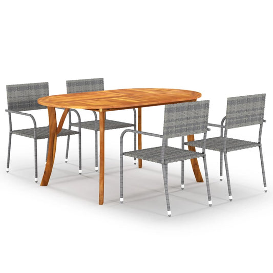vidaXL 5 Piece Garden Dining Set Anthracite