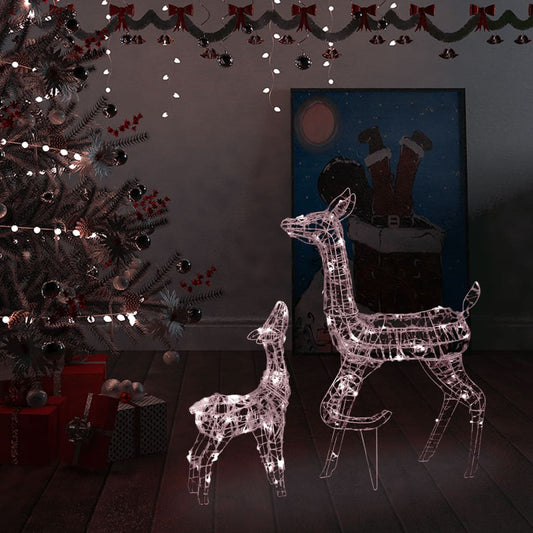 vidaXL Acrylic Reindeer Family Christmas Decoration 160 LED Warm White