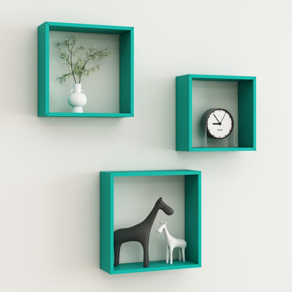 vidaXL Wall Cube Shelves 3 pcs Blue