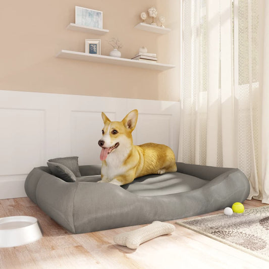 vidaXL Dog Cushion with Pillows Grey 115x100x20 cm Oxford Fabric