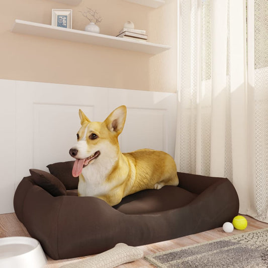 vidaXL Dog Cushion with Pillows Brown 75x58x18 cm Oxford Fabric