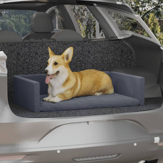 vidaXL Dog Car Boot Grey 70x45 cm Linen Look