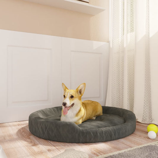 vidaXL Dog Bed Dark Grey 90x70x23 cm Plush