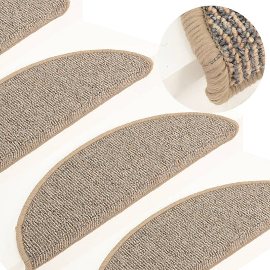 vidaXL Carpet Stair Treads 15 pcs Brown 56x17x3 cm