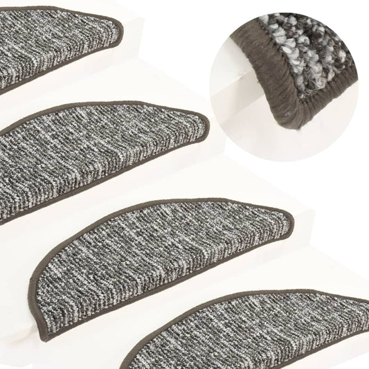 vidaXL Carpet Stair Treads 15 pcs Anthracite 56x17x3 cm