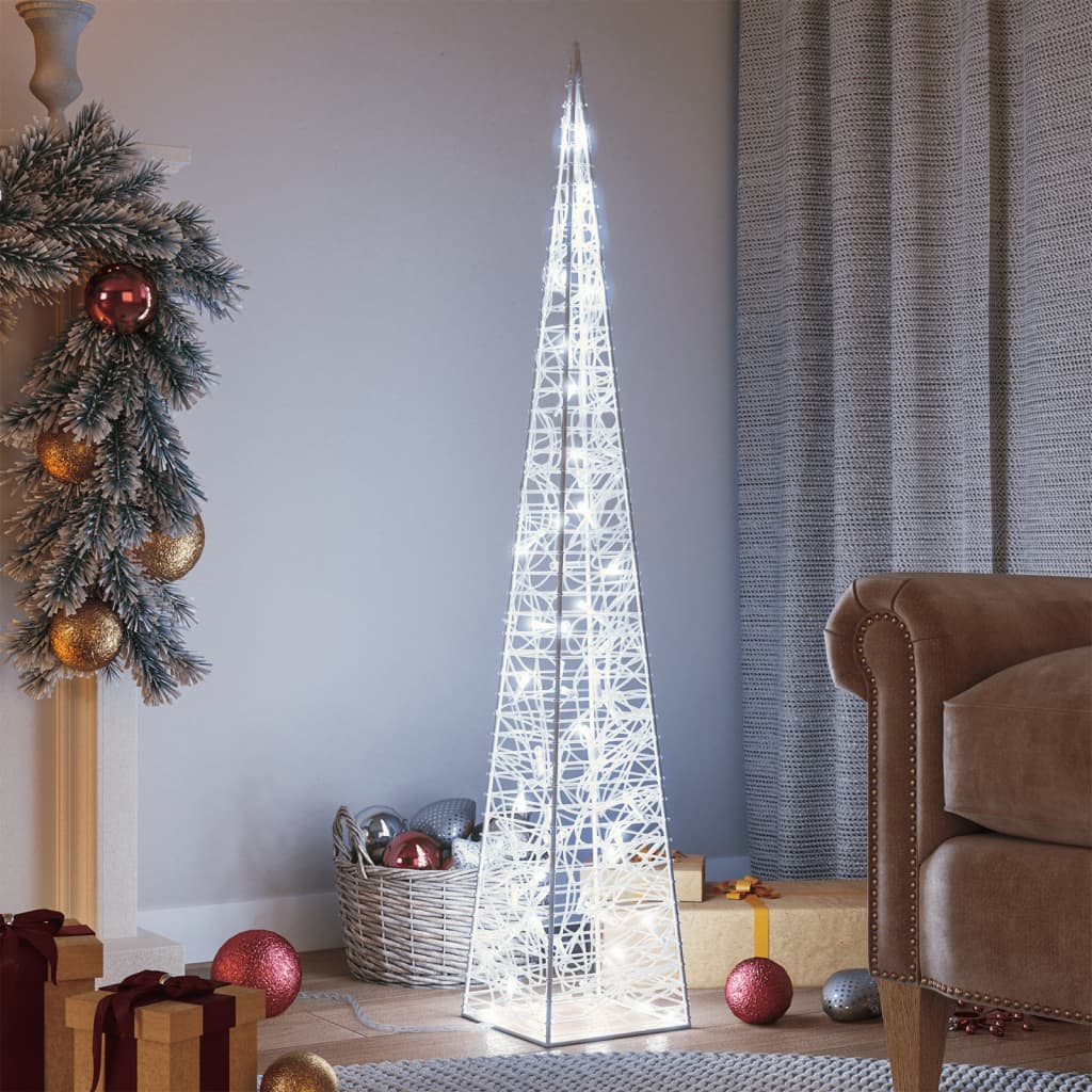 vidaXL Acrylic Decorative LED Light Cone Cold White 120 cm