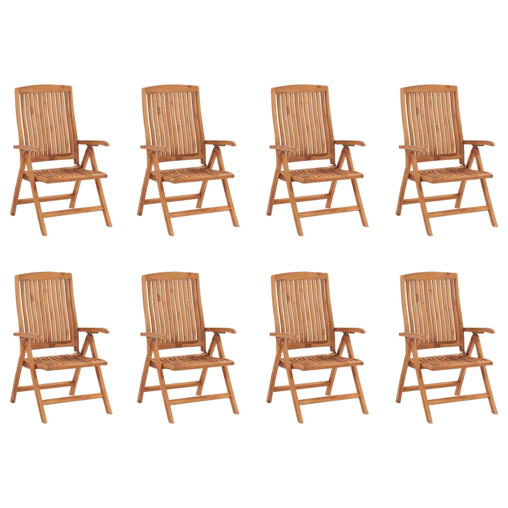 vidaXL Reclining Garden Chairs 8 pcs Solid Teak Wood