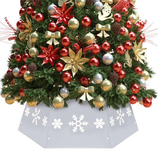 vidaXL Christmas Tree Skirt Silver and White Ì÷68x25 cm