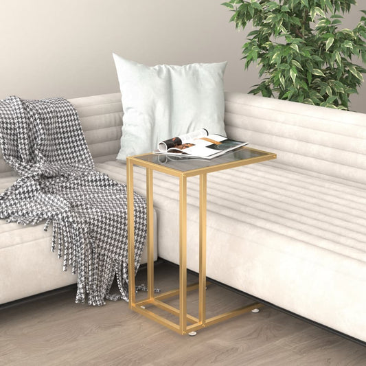 vidaXL Computer Side Table Black 50x35x65 cm Tempered Glass