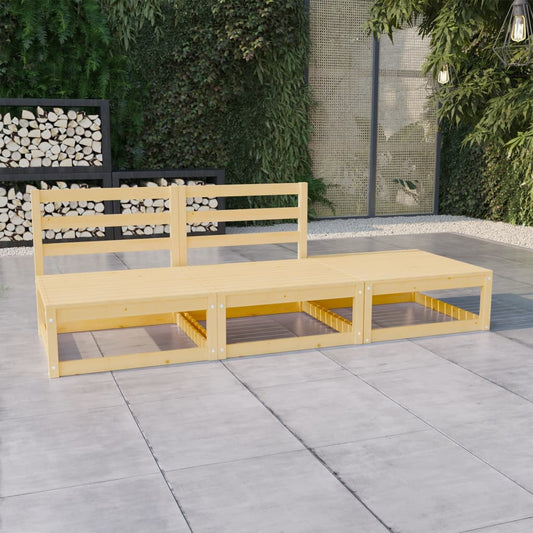 vidaXL 3 Piece Garden Lounge Set Solid Pinewood