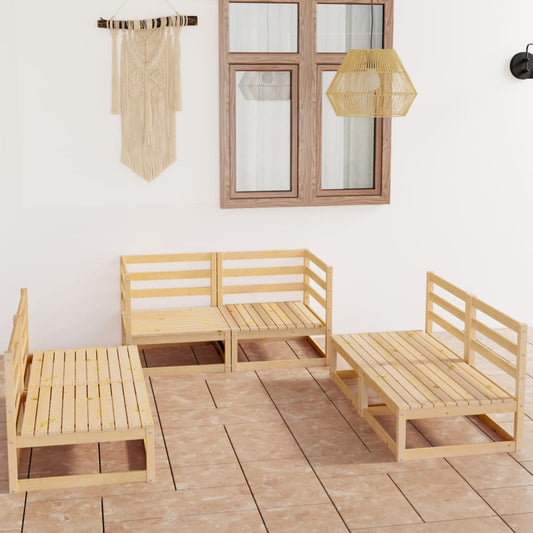vidaXL 6 Piece Garden Lounge Set Solid Wood Pine