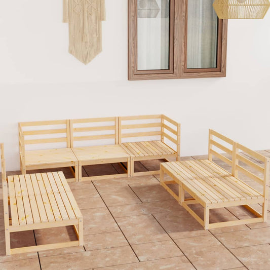 vidaXL 7 Piece Garden Lounge Set Solid Wood Pine