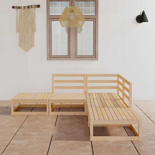 vidaXL 5 Piece Garden Lounge Set Solid Wood Pine