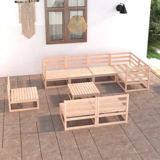 vidaXL 9 Piece Garden Lounge Set Solid Pinewood