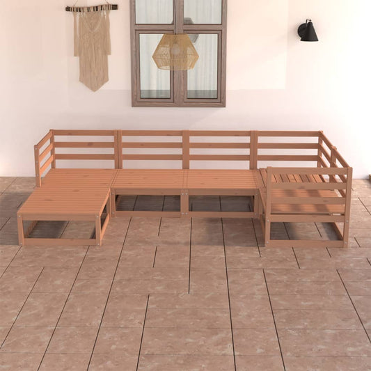 vidaXL 6 Piece Garden Lounge Set Honey Brown Solid Pinewood
