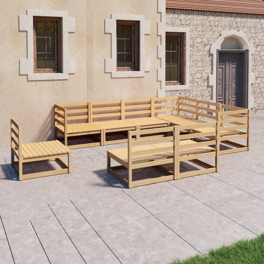 vidaXL 9 Piece Garden Lounge Set Solid Pinewood
