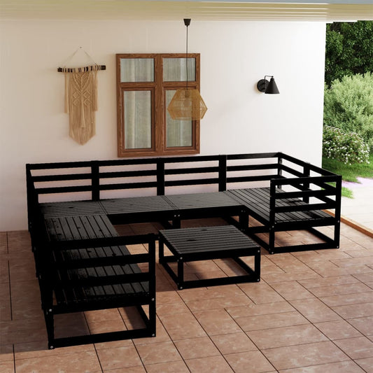 vidaXL 9 Piece Garden Lounge Set Solid Pinewood
