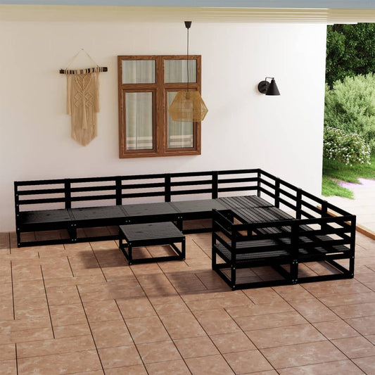 vidaXL 10 Piece Garden Lounge Set Solid Pinewood