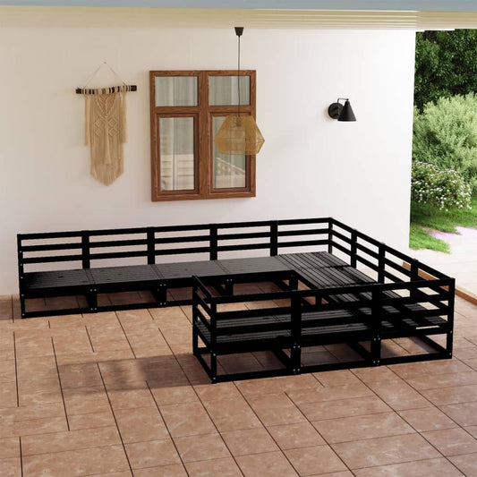 vidaXL 10 Piece Garden Lounge Set Solid Pinewood