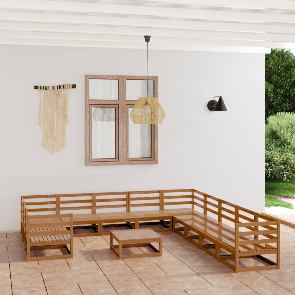 vidaXL 12 Piece Garden Lounge Set Solid Pinewood