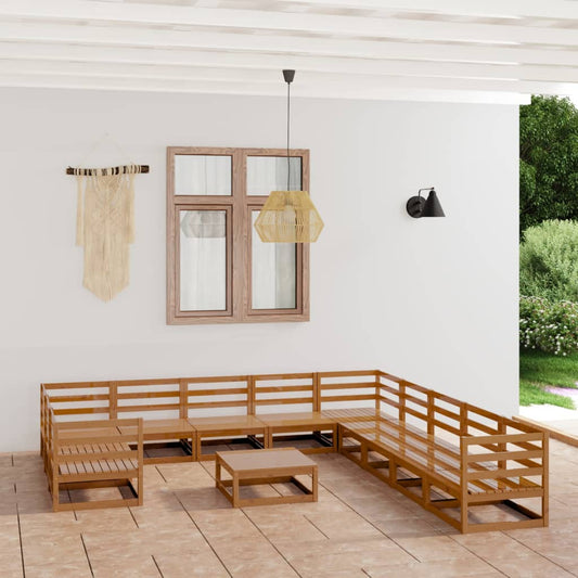 vidaXL 12 Piece Garden Lounge Set Solid Pinewood