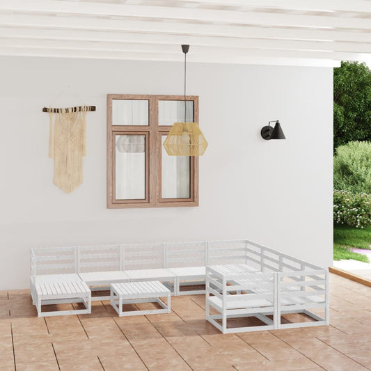 vidaXL 11 Piece Garden Lounge Set Solid Wood Pine