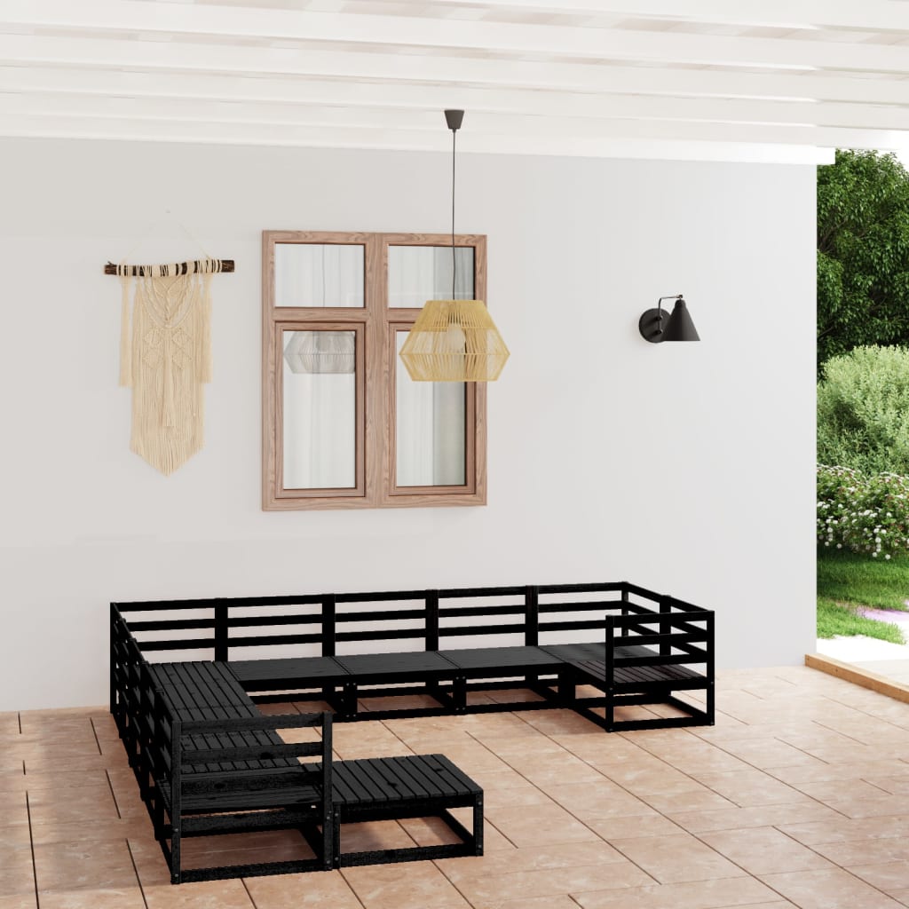 vidaXL 11 Piece Garden Lounge Set Solid Pinewood