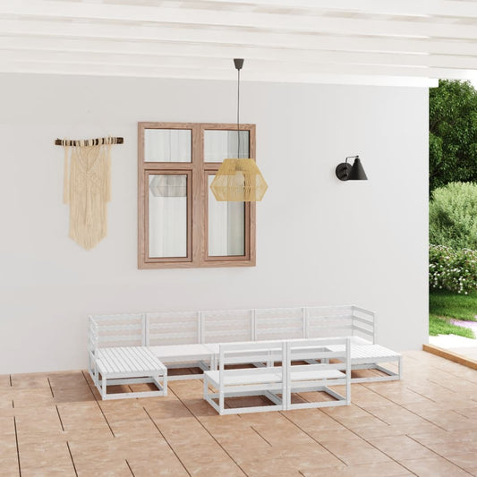 vidaXL 9 Piece Garden Lounge Set Solid Pinewood