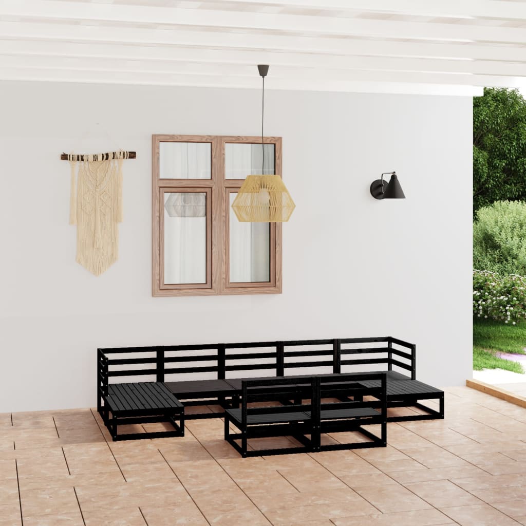 vidaXL 9 Piece Garden Lounge Set Solid Pinewood